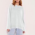 thumbnail image 4 of TIMIFIS Chandails d'Automne pour Femmes Col Rond Manches Longues Chandail d'Hiver Tricoté Uni, 4 of 8