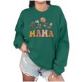 thumbnail image 1 of Culottes pour Femmes Femmes Manches Longues Chandails Maman Col Rond Chandail Ample Léger Blouse Hauts m Vert, 1 of 7