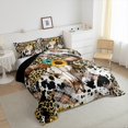 thumbnail image 4 of Erosebridal Sheep Skull Bedding King Comforter Set, Rustic Sunflower Down Comforter, Leopard Cheetah Print Decor, Reversible, 4 of 8