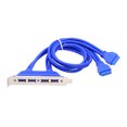 thumbnail image 1 of axGear 20-Pin Motherboard Header Female to 4 x USB 3.0 Female Panel Mount Cable, 1 of 7