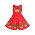 thumbnail image 1 of Girls Dress Red Snowflake Jingle Bell Christmas Party Holiday 10 Years, 1 of 6