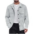 thumbnail image 1 of Lovzfmll Veste Décontractée pour Homme à Revers Cranté, Boutonnée devant, Détail de Poche, Gris, P, 1 of 8