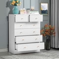 thumbnail image 1 of Ktaxon Commode en Bois à 6 Tiroirs pour Chambre, Commode, Unité d'Organisation de Rangement pour Vêtements, Blanc, 1 of 10