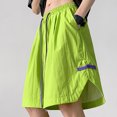 thumbnail image 5 of Gspmoly Mens Workout Shorts, Men'S Wide-Leg Style Solid Color Drawstring Pocket Drying Casual Work Shorts. Swim Trunks for Men Clearance Items Green XL, 5 of 5