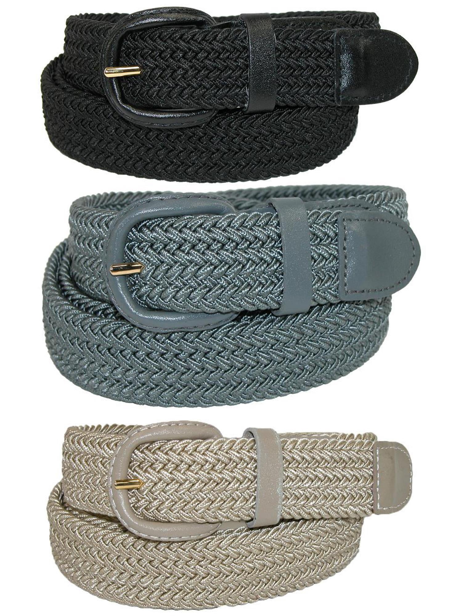 CTM® Ceinture Tressée Élastique Extensible (Lot de 3 Couleurs) (pour Hommes)