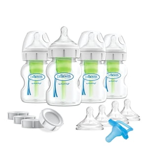 Dr. Brown's Options anti-coliques à flux naturel+ Poitrine à large cou à la pompe à bouteille et ensemble d'alimentation en magasin