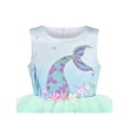 thumbnail image 4 of Girls Dress Aqua Green Sea Mermaid Gradient Tutu Tulle Party 6 Years, 4 of 6