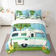 thumbnail image 2 of YST Ensemble de Douillette 7 Pcs Happy Camping, Grand Lit – Déco de Camping Rétro Rustique de Style Ferme, 2 of 5