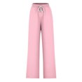 thumbnail image 4 of Pants for Women, Womens Fashionable Striped Printed Drawstring Wide Leg Pants, 4 of 4