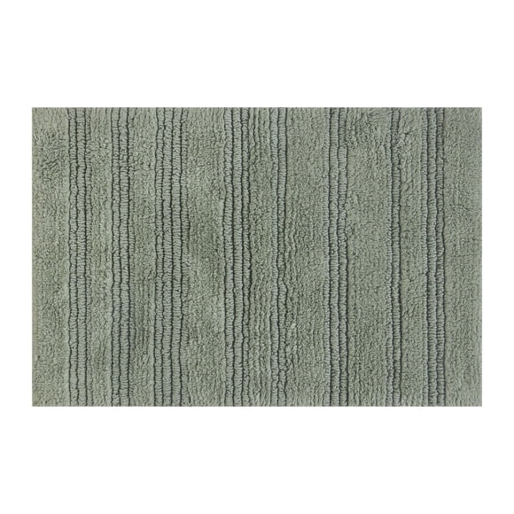 Better Homes & Gardens Cotton Cut & Loop Reversible 2 Piece Bath Rug Set, Green River, 17" x 24" & 20" x 30"