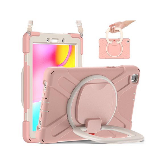 Samsung Galaxy Tab A 8.0 Case 2019, Heavy Duty Rugged Shockproof Case with Hand Strap, Kickstand, Carrying Shoulder Strap for Galaxy Tab A 8.0” 2019 Model SM-T290 SM-T295 SM-T297