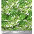 thumbnail image 1 of Soimoi Green polyester Crepe Fabric Tropical Leaves Decor Fabric Printed Yard 42 Inch Wide, 1 of 5