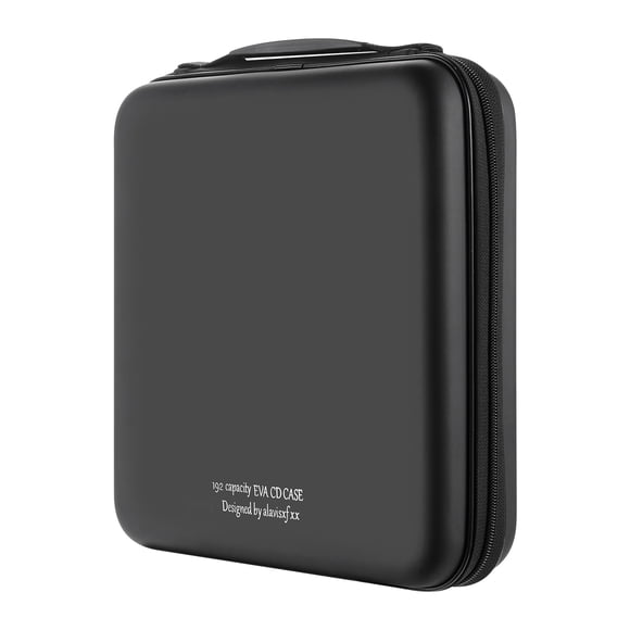 Étui à CD, Capacité de 192, Étui DVD en EVA Noir Portable avec Fermeture Éclair, Porte-Disques, Organisateur de Rangement, Portefeuille