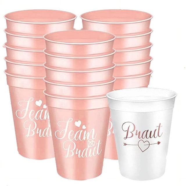 16 Packs Gobelets de Fête de Célibataire et Équipe Gobelets de Mariée Gobelets de Fête de Poule Gobelets de Mariée et Ambiance de Mariée