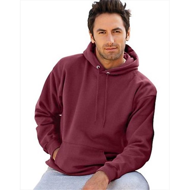 Hanes Ultimate Cotton Adult Pullover Hoodie Sweatshirt, S, Maroon