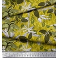 thumbnail image 2 of Soimoi Yellow Cotton Duck Fabric Artistic Leaves Decor Fabric Printed Yard 42 Inch Wide, 2 of 5