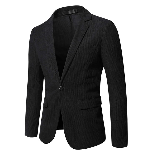 Mens Jacket Winter Mens Autumn And Winter Fashion Personality Solid Color Casual Suit Jacket