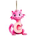 thumbnail image 2 of Fridja Personalized Dinosaur Christmas Ornament 26 Letters Hanging Pendant Ornaments 2024 Plastic Initial Monogram Xmas Tree Decorations with Hanging Rope Unique Customized Fun Gift for Kids, 2 of 3