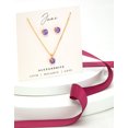 thumbnail image 2 of Ensemble Boucle d'Oreille et Collier en Zircon Cubique Goldtone Pierre de Naissance de Juin Alexandrite, 2 of 2
