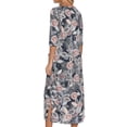 thumbnail image 4 of yievot Women's Zipper Robes Half Sleeve Zip Front Robe Lightweight House Coat Loungewear with Pockets, 4 of 4