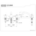 thumbnail image 2 of Kingston Brass KS3358AX 8 Inch -18 Inch Widespread Roman Tub Filler - Satin Nickel, 2 of 2