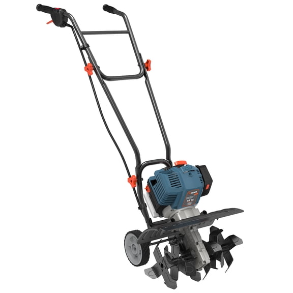 SENIX TL4QL-L1 10" 43cc 4-Cycle Gas Powered Front-Tine Walk Behind Tiller, 6 Forward Rotating Tines