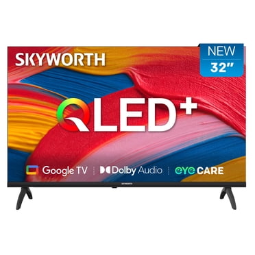 SKYWORTH Téléviseur Intelligent QLED 32 Pouces, Téléviseur HD Compatible avec Google TV, HDR10, Dolby Audio, Bluetooth 5.1, Googlecast Intégré, Télécommande Vocale, Protection des Yeux, Modèle 2025, Q6500B