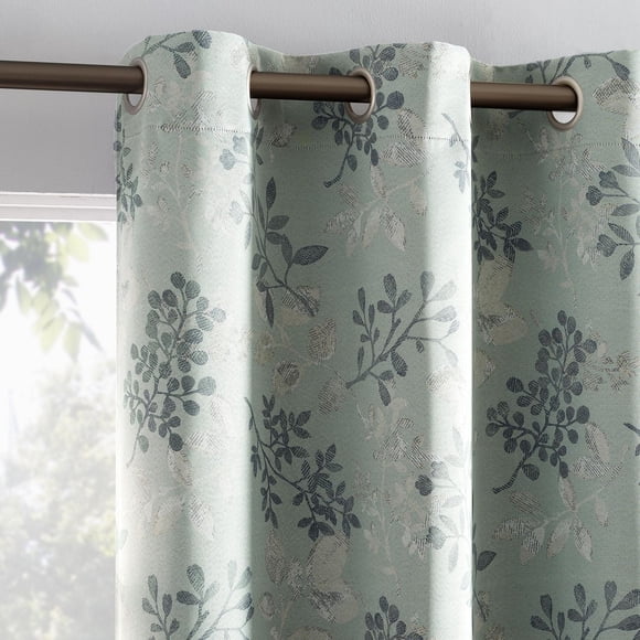 Mainstays Foliage Blackout Grommet Window Curtains Panel