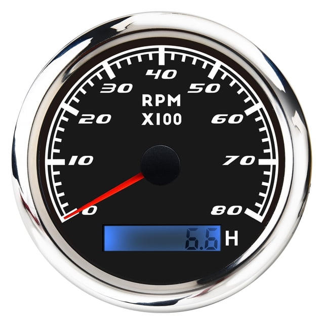 6000 RPM Tachometer Gauge With Red Backlight 3K 4K 7K 8K RPM Digital Tacho Meter Sensor 85mm stainless steel 316 bezel Gauges ,Easy to Calibrate
