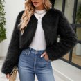 thumbnail image 4 of LSLJS Manteau Long Chaud en Fausse Fourrure pour Femmes, Veste d'Hiver à Col en V, 4 of 9