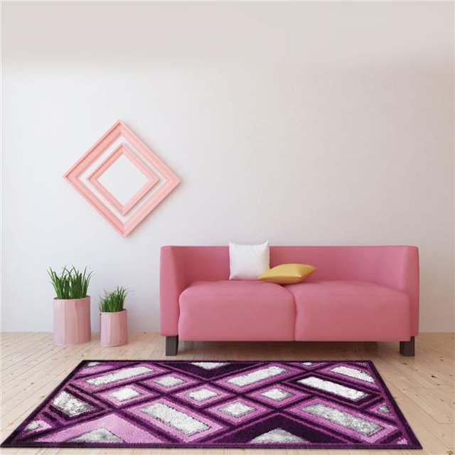 L Baiet SD439Z57 5 x 7 Pi Tillie Shag Zone Tapis&44; Pourpre