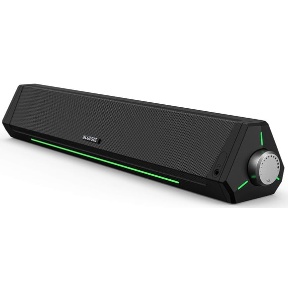 Computer Speakers, Bluetooth Soundbar, HiFi Stereo, 3.5mm Aux-in Connection, USB Powered Speakers for Desktop Monitor, PC, Laptop, Tablets