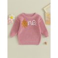 thumbnail image 2 of Faithtur Chandail d'Automne pour Bébé Fille, Motif Lettre Fleurie Manches Longues Col Rond Pull Tricoté, 2 of 9