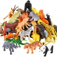 thumbnail image 1 of EASTIN 53 Piece Mini Jungle Farm Animals Toys Set  Forest Small Realistic Wild Animals Action Figures Vinyl Plastic Animal Learning, 1 of 6