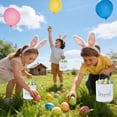 thumbnail image 2 of Eggs for Easter Egg Hunt Canvas Rabbits Basket 9.84x9.06 Inch, Easter Candy Gift Baskets for Children with Sturdy Handle & Spring Decor, 2 of 6