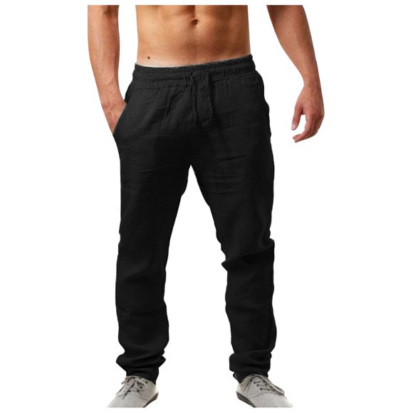 2025 Men's Casual Pants Men Pants Chino Cargo House with Pants Cotton Linen Relaxed Pants Men Casual Trousers Flat Front Pants Men PantSummer Wicking