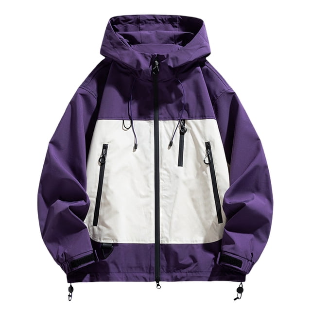 Pisexur Veste Coupe-Vent Homme Mode Décontractée Plein Air Travail Sac Manches Longues à Capuche Manteau/veste Décontracté Veste Randonnée Veste Homme Imperméable Veste Homme