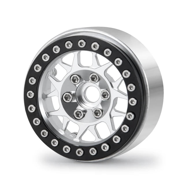 maskred RCGOFOLLOW Wheel Rims For 1/10 Axial TF2 Crawler RC Car Accessories Silver