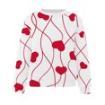 thumbnail image 4 of VALMASS Chandails en Molleton de la Saint-Valentin pour Femmes Manches Longues Col Rond Décontracté Mode Ample Blouses (S, Blanc-g), 4 of 4