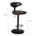 thumbnail image 2 of Gymax Tabouret en Bois Courbé en Noyer Tabouret Rembourré Pivotant Réglable en Hauteur, 2 of 10
