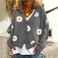 thumbnail image 2 of 2025 Women's Cardigan Sweater Classic Comfy Sweater Crew Neck Button Collar Pregnancy Sweaters for Women Knit Front Open, 2 of 4