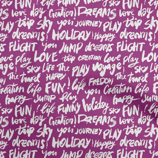 oneOone Rayon Purple Fabric Text Craft Projects Decor Fabric Printed By The Yard 56 Inch Wide-1R