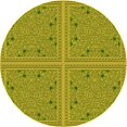 thumbnail image 1 of Ahgly Tapis Rond Lavable en Machine Intérieur Transitionnel Jaune Foncé Vert, 6 Pieds Rond, 1 of 7