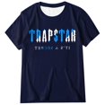 thumbnail image 1 of T-shirts pour Femmes Trapstar T-Shirt Imprimé pour Femmes Décontracté Graphique Filles Juniors Manches Courtes T-Shirt Fantaisie Hauts avec Col Rond (Marine, 2TG), 1 of 3
