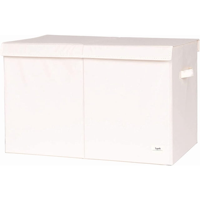 3 Sprouts Recycled Fabric Folding Chest Organizer - Collapsible Storage Basket Container with Lid & Handles
