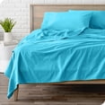 thumbnail image 1 of Bare Home Flannel Sheet Set - 100% Cotton - Deep Pocket - King, Aqua, 1 of 7