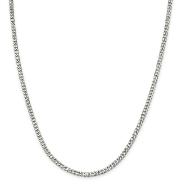 Sterling Silver 3.5mm Curb Chain (Weight: 16.48 Grams, Length: 26 Inches)