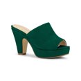 thumbnail image 1 of BLISSFUL STEP Sandales à Talons Épais à Plateforme à Bout Ouvert pour Femmes Vert 7, 1 of 1
