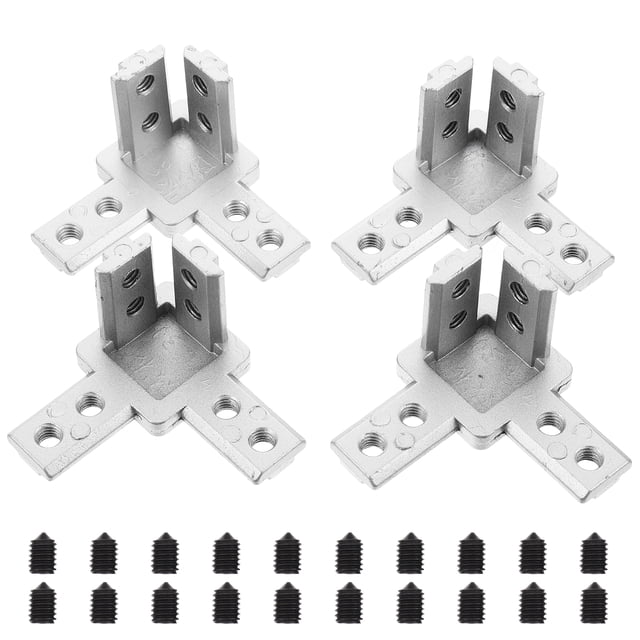 MasteelfCA 4 Sets 3-Way End Corner Bracket Connector for T Slot Aluminum Extrusion with Screw