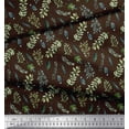 thumbnail image 3 of Soimoi Brown Heavy Canvas Fabric Curry & Leaves Decor Fabric Printed BTY 58 Inch Wide, 3 of 3